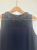 123 Paris Sleeveless navy dress with rhinestone collar