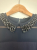 123 Paris Sleeveless navy dress with rhinestone collar