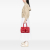 Burberry B Burberry Red Calf Leather House Check Trimmed Grainy skin Horn Toggle Tote Italy