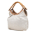 Gucci B Gucci White Calf Leather Woven Bamboo Studded Hobo Italy