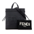 Fendi B Fendi Black Calf Leather Medium Roma Go To Shopper Satchel Italy