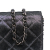 Chanel Silver Quilted Iridescent Lambskin Tartan Button Wallet On Chain Italy