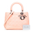 Christian Dior B Dior Pink Salmon Lambskin Leather Leather Medium Lambskin Cannage Lady Dior Italy