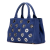 Prada AB Prada Blue Canvas Fabric Small Canapa Grommet Satchel Italy