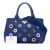 Prada AB Prada Blue Canvas Fabric Small Canapa Grommet Satchel Italy