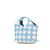 Loewe B LOEWE Blue Light Blue Calf Leather Mini Woven skin Gingham Surplus Basket Bag Spain