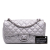 Chanel B Chanel Silver Calf Leather Quilted Aged skin On The Rocks Flap France