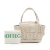 Bottega Veneta B Bottega Veneta White Calf Leather Mini skin Maxi Intrecciato Arco Satchel Italy