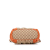 Gucci B Gucci Brown Beige with Orange Canvas Fabric GG Sukey Satchel Italy