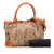 Gucci B Gucci Brown Beige with Orange Canvas Fabric GG Sukey Satchel Italy