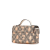Gucci AB Gucci Brown Beige with White Coated Canvas Fabric Mini GG Supreme Berry Padlock Satchel Italy