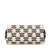 Celine B Celine Brown Light Beige with Black Canvas Fabric Triomphe Emroidered Clutch On Chain Italy