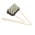 Celine B Celine Brown Light Beige with Black Canvas Fabric Triomphe Emroidered Clutch On Chain Italy