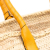 Chloé B Chloé Brown Beige with Yellow Mustard Raffia Natural Material Medium Marcie Basket Tote Spain