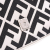 Fendi B Fendi White with Black Canvas Fabric Zucca Embroidered Baguette Satchel Italy