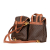 Celine B Celine Brown Coated Canvas Fabric Mini Macadam Twin Backpack Italy
