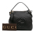 Gucci Soho Zipper Closure Leather 2-Ways Hobo Crossbody Black