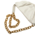 Bottega Veneta AB Bottega Veneta White Lambskin Leather Leather Lambskin Belt Chain Pouch Italy