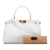 Fendi B Fendi White Calf Leather Medium Pebbled Peekaboo Satchel Italy