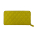 Chanel Long Zip Around Wallet Quilted Lambskin Leather Yellow
