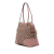 Gucci B Gucci Brown Beige with Pink Canvas Fabric Medium GG Bree Dome Tote Italy
