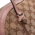 Gucci B Gucci Brown Beige with Pink Canvas Fabric Medium GG Bree Dome Tote Italy