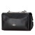 Valentino B Valentino Black Calf Leather Bow Flap Clutch On Chain Italy