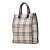 Burberry B Burberry Brown Beige Canvas Fabric House Check Tote United Kingdom