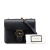 Gucci B Gucci Black Calf Leather Small Dollar skin Interlocking G Crossbody Italy