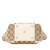 Gucci B Gucci Brown Beige with White Canvas Fabric GG Handbag Italy