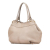 Prada B Prada Brown Light Beige Calf Leather Vitello Daino Open Convertible Tote Italy