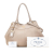 Prada B Prada Brown Light Beige Calf Leather Vitello Daino Open Convertible Tote Italy