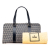 Fendi B Fendi Gray with Blue Canvas Fabric Zucchino Handbag Italy