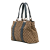 Gucci B Gucci Brown Beige Canvas Fabric GG Bamboo Libeccio Tote Italy