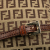 Fendi B Fendi Brown Beige Canvas Fabric Zucchino Crossbody Italy