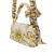 Fendi B Fendi White Ivory with Yellow Silk Fabric Versace Fendace FF Baroque Print Baguette Satchel Italy