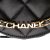 Chanel Black Quilted Lambskin Oval Logo Chain Top Handle Round Clutch on Chain Italy
