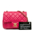 Chanel Pink Mini Square Classic Lambskin Pearl Crush Single Flap Italy