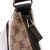 Gucci B Gucci Brown Beige Coated Canvas Fabric GG Crystal Flat Messenger Bag Italy