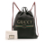 Gucci AB Gucci Black Calf Leather Logo Drawstring Backpack Italy
