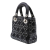Christian Dior B Dior Black Satin Fabric Mini Cannage Strass Crystal Embellished Lady Dior Italy
