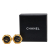 Chanel B Chanel Gold Gold Plated Metal and Acrylic CC Hexagon Clip On Earrings France