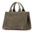 Prada B Prada Brown Dark Khaki Canvas Fabric Small Canapa Bijoux Satchel Italy