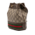 Gucci B Gucci Brown Beige Coated Canvas Fabric Mini GG Supreme Web Ophidia Bucket Bag Italy