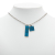 Louis Vuitton B Louis Vuitton Silver with Blue Palladium Metal Plated Damier Colors Pendant Necklace Italy