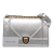 Christian Dior B Dior Silver Goatskin Leather Medium Metallic Ceramic Effect Deerskin Diorama Flap Italy
