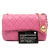 Chanel Pink Lambskin Leather Leather Mini Rectangular Classic Lambskin Pearl Crush Single Flap Italy