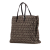 Fendi B Fendi Brown Dark Brown Canvas Fabric Zucchino Tote Italy