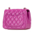 Chanel AB Chanel Purple Magenta Lambskin Leather Leather Mini Square Classic Lambskin Single Flap Italy