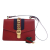 Gucci B Gucci Red Calf Leather Small Sylvie Web Satchel Italy